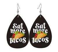 Cinco De Mayo Of Taco Modello Ciondola Clip in Pelle su Orecchini Finto PU Leggero Goccia a Goccia per Donna