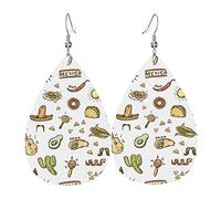 Cinco De Mayo Of Taco Orecchini a goccia in pelle con motivo a goccia Set orecchini pendenti Pendenti morbidi e leggeri per le donne
