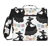 Cinco De Mayo - Raccoglitore a 3 anelli con cerniera, 3,8 cm, con manico, multi-tasca, adatto per scuole medie organizador de la carpeta