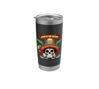 Cinco De Mayo Scheletro Sombrero Messicano Sugarskull Bicchiere termico in acciaio inox doppia parete