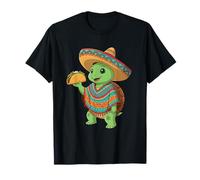 Cinco De Mayo Tartaruga Mangia Taco Divertente Sombrero Messicano Maglietta