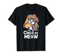 Cinco De Meow - Divertente gatto Taco Sombrero Fiesta Maglietta