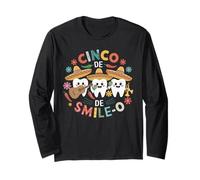 Cinco De Smile-O Sombrero Teeth Cinco De Mayo Donne Uomini Maglia a Manica