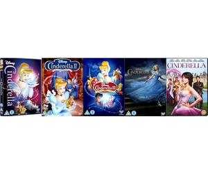 Cinderella Complete 5 DVD Film Collection - Cinderella / Cinderella 2: Dreams Come True / Cinderella 3: A Twist in Time / Cinderella [DVD] by Lily James / Cinderella (2021) DVD