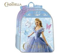 CINDERELLA zainettto asilo con ZIP anteriore 29x22 cm RETE PORTA BOTTIGLIA