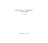 Cindy Bylander Krzysztof Penderecki (Copertina rigida)