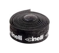 Cinelli - Nastro per Manubrio, in Velluto, con Logo, Colore: Nero/Bianco
