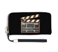 Cinema Clapper Board Portafoglio in pelle moda borsa lunga con cinturino da polso per uomo donna, Stile:, 20.0*10.5cm