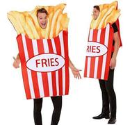 Cinema Fast Food Costume Adulto Uomo Donna Novità Chips Burger Completo
