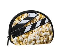 Cinema Movie Clapboard e Popcorn Stampa Mini Sacchetto di Immagazzinaggio Portatile A Forma di Shell Portafoglio Piccolo Portafoglio Monete Shell Storage Bag
