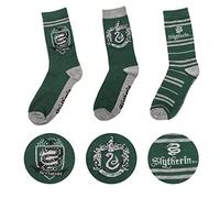 Cinereplicas Harry Potter - Calzini Serpeverde (Set di 3) - Dimensioni da 35 a 45 - Licenza ufficiale