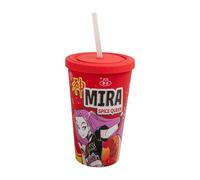Cinereplicas KPop Demon Hunters - Bicchiere Mira Spice Queen - Bicchiere Riutilizzabile con Coperchio e Cannuccia - 475ml - Licenza Ufficiale