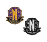 Cinereplicas Mercoledi - Spilla Nevermore Academy - 2.6 * 2.6 * 0.2cm- Lincenza Ufficiale