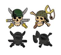 Cinereplicas One Piece - Set di 2 spille di Zoro e Usopp - Licenza ufficiale