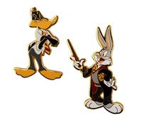 Cinereplicas - Set di 2 spille in metallo Bugs Bunny e Daffy Duck a Hogwarts ~5cm - Licenza ufficiale