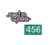 Cinereplicas Squid Game - Set di 2 spille Squid Game & Player 456-3cm - Licenza ufficiale