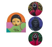 Cinereplicas Squid Game - Set of 4 Squid Game Coasters - 9.5 cm - Official Licen