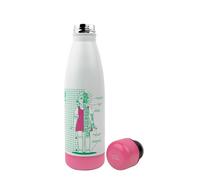 Cinereplicas Squid Game - Young-hee Stampa blu Bottiglia d'acqua isolata bianca da 500 ml in acciaio inossidabile - Licenza ufficiale