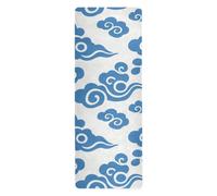 Cinese Auspicious Cloud Pattern Bianco Blu non tossico yoga mat chimico libero per palestra stampato, antiscivolo, tappetino yoga asciugamano antiscivolo con borsa tapete para ejercicio 180,3x66 cm