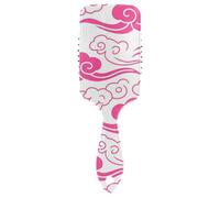 Cinese Auspicious Cloud Pattern Bianco Hot Pink antistatico capelli crescita spazzola Progettato testa massaggiatore cuoio capelluto per diradamento dei capelli con manico ergonomico cepillo anti