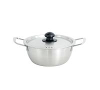 Cinese domestico semplice in acciaio inox mini orecchio istantaneo noodle pot con coperchio -18cm instant noodle pot "silver coperchio"