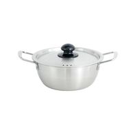 Cinese domestico semplice in acciaio inox mini orecchio istantaneo noodle pot con coperchio -20cm instant noodle pot "silver coperchio"