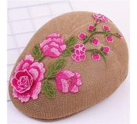 Cinese Donna Basco Cappello Ricamato Floreale Coppola Cabbie Gatsby Sole Rétro