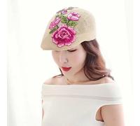 Cinese Donna Basco Cappello Ricamato Floreale Coppola Cabbie Gatsby Sole Rétro