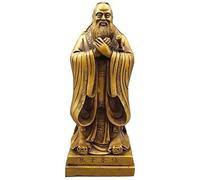 Cinese Feng Shui Ottone Confucio Decor Pura Statua Accessori Decorazione Scultura per casa e Ufficio 1028