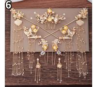 Cinese Forcina Nappe Fermacapelli Corona Copricapo Cloisonne Festa Matrimonio
