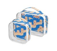 Cinese Grande Muraglia Blu Appeso Viaggio Toiletry TSA Approvato Trasparente Pennello Trucco Borsa Da Uomo Kit Rasatura