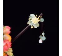 Cinese Hanfu Bastone Forcina Perline Nappa Passo Shake Copricapo Fiore Kanzashi