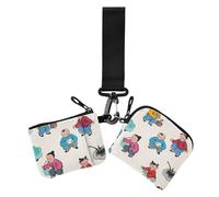 Cinese Inchiostro Pittura Arte Bambino Donne Cambiamento Portafoglio Custodie per Carte Sottile Portatile Porta Soldi di Carta con Cerniera Tasca per Monete per Lavoro Viaggio 2, Cinese pittura