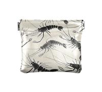 Cinese Inchiostro Pittura Arte Gamberetti Beige Donna Piccola Borsa In Pelle Cambiamento Impermeabile Organizzazione Borse per Le Donne Viaggio, Cinese pittura inchiostro arte gamberetti beige, 1