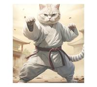 Cinese Kung Fu Arti Marziali Gatto Lavastoviglie Copertura Riutilizzabile Autunno Magneti Frigorifero Decorazione Vacanza 58,4x66 cm