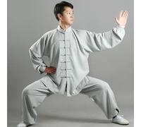 Cinese Kung Fu Tai Chi Suit Cotone Lino Camicia + Pantaloni Wushu Divisa