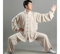 Cinese Kung Fu Tai Chi Suit Cotone Lino Camicia + Pantaloni Wushu Divisa