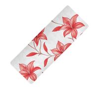 Cinese Lily Pattern Rosso stampato portatile yoga mat gomma naturale antiscivolo, con tappetino yoga borsa tapete para ejercicio 71x26 pollici Per pavimento