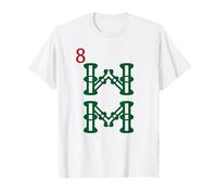 Cinese mAh Jong Bamboo Sozu Otto Tile Mahjong Costume Maglietta