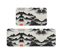 Cinese Paesaggio Pittura Stampa Ampia Cucina Mats per Pavimento Cucina Piano Mat 2 Set Confortevole In Piedi Mats Casa