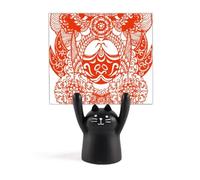 Cinese Pechino Cina Testa Memo Holder Cartoon Gatto Nero Stand Decorazione