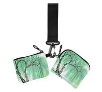 Cinese Pittura a Inchiostro Albero Delle Donne Cambiamento Portafoglio Porta Carte Piccolo Staccabile Porta Carte di Credito Portamonete con Cerniera Tasca Monete per Le Donne, Albero di arte cinese