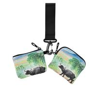 Cinese Pittura a Inchiostro Arte Mucca Donne Cambiamento Portafoglio Porta Carte Piccolo Portatile Carta di Identità Protettiva con Cerniera Tasca per Monete per Lavoro Viaggi 2, Mucca cinese di arte