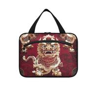 Cinese Red Cartoon Capodanno Leone Hanging Borse per le donne Viaggio con gancio, Designer Compact Toiletry kit per Crociera Viaggio WC estuche para guardar maquillaje L