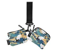 Cinese Retro Cloud Crane Blu Donne Cassa di Carta di Credito Portamonete Sottile Piatto Titolare di Denaro con Cerniera Tasca Monete per Lavoro Viaggio 2 Pz tarjetas de crédito para