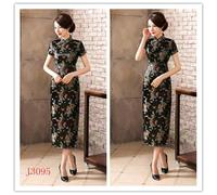 Cinese Tradizionale Cheongsam Macchie Abito Bottoni Qipao Sfera Lungo Ballo