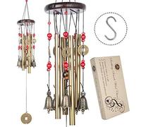 Cinese tradizionale stupefacenti 4 tubi 5 campane di bronzo Yard Garden Outdoor Living Wind Chimes 60cm
