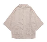 Cinese Ttang Abito Uomo Rétro Mezza Manica Camicia Kung Fu Tai Chi Jacket Hanfu