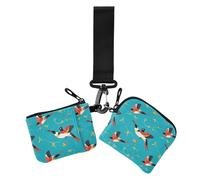 Cinese Uccello Culturale Blu Custodie per Carte da Donna Porta Cambio Sottile Staccabile Portafoglio Portafoglio Portachiavi con Cerniera Tasca Monete per Donna 2 Pz, Blu uccello culturale cinese, 1