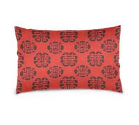 Cinese Unico Culture Happy Pattern Rosso Standard/Queen Size raso federe 100 cotone corpo federa liscia morbida traspirante funda para almohada 50,8 x 76,2 cm Set di 2